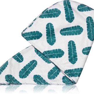 Coco & EveMicrofibre Hair Towel Wrap asciugamano per capelli 1.0 Leaf Print