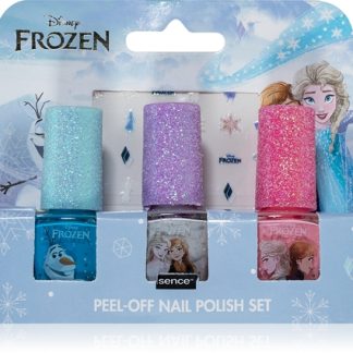 DisneyFrozen Peel-off Nail Polish Set set di smalti per unghie per bambiniBlue, White, Pink 3x5 ml