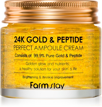 Farmstay24K Gold & Peptide Perfect Ampoule Cream crema idratante anti-age80 ml