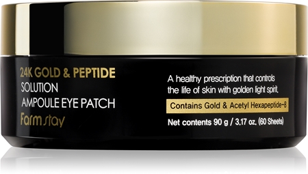 Farmstay24K Gold & Peptide Solution maschera per gli occhi60 pz
