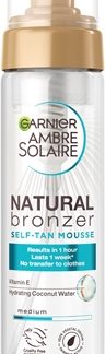 GarnierAmbre Solaire Natural Bronzer mousse autoabbronzante per viso e corpo effetto idratante200 ml