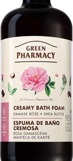 Green PharmacyDamask Rose & Shea Butter Bath Foam mousse bagno in crema con burro di karité 500 ml
