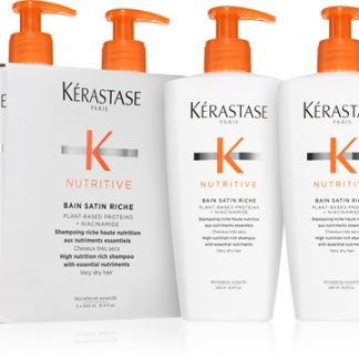KérastaseNutritive Bain Satin Riche shampoo nutriente intenso per capelli 2× 500 ml