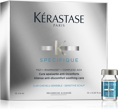 KérastaseSpecifique Cure Apaisante Anti-Inconforts trattamento intensivo di 4 settimane per cuoi capelluti irritati 12 x 6 ml