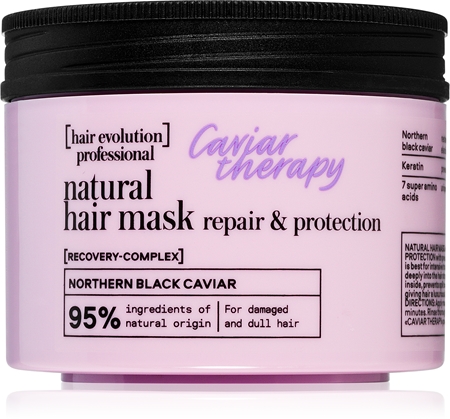 Natura SibericaHair Evolution Caviar Therapy maschera per capelli rinforzante in profondità per capelli rovinati e secchi 150 ml