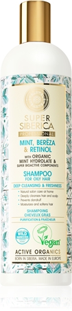 Natura SibericaMint, Bereza & Retinol shampoo per capelli grassi 400 ml
