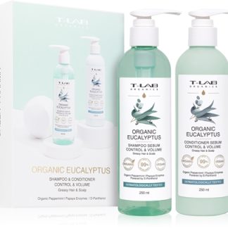 T-LAB OrganicsOrganic Eucalyptus Set confezione regalo per capelli e cuoio capelluto grassi 2× 250 ml