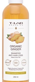 T-LAB OrganicsOrganic Ginger Anti Hair Loss Shampoo shampoo rinforzante per capelli che si diradano 250 ml