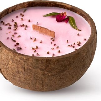 TropicandlePlum, Rose & Patchouli candela profumata con stoppino in legno 350 ml