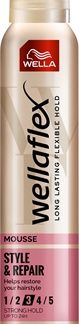 WellaWellaflex Style & Repair fissante in mousse per un look naturale 200 ml