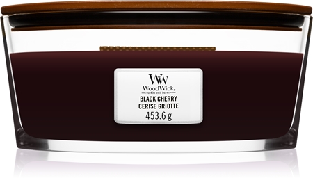 WoodwickBlack Cherry candela profumata con stoppino in legno (hearthwick) 453 g