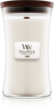 WoodwickLinen candela profumata con stoppino in legno 609.5 g