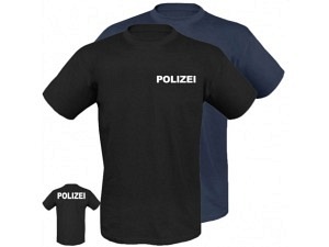 COP T-Shirt mit Aufdruck POLIZEI in weisser Schrift