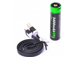 Nextorch® Akku 18650 USB Lithium-Ion (Li-Ion) 3.6V 3.400mAh