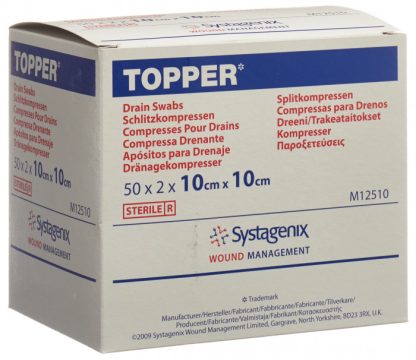 Topper Schlitzkompressen 10x10cm steril 50 x 2 Stk