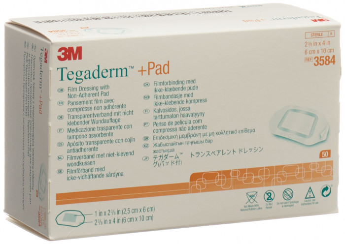 3M Tegaderm+Pad 6x10cm Wundkissen 2.5x6cm 50 Stück