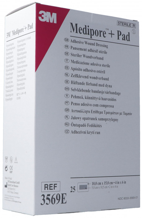 3M Medipore+Pad 10x15cm Wundkissen 5x10.5cm 25 Stk