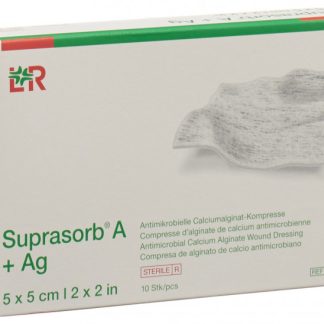 Suprasorb A +Ag Calcium Alginat Kompressen 5x5cm steril 10 Stk