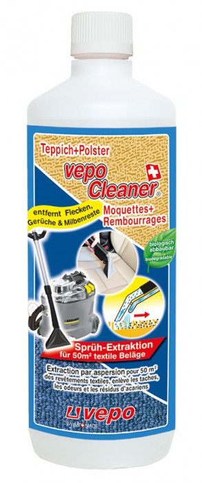 Vepocleaner Teppich + Polster Konzentrat Sprühextraktion bis 50m2 Fl 1000 ml