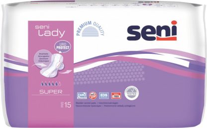 Seni Lady Super Einlagen atmungsaktiv anatomisch 18x37cm 5 Tropfen 15 Stk
