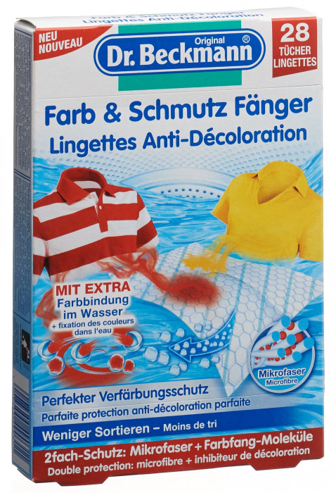 Dr Beckmann Farb- und Schmutzfänger mit Mikrofaser + Farbfang-Moleküle 28 Stk