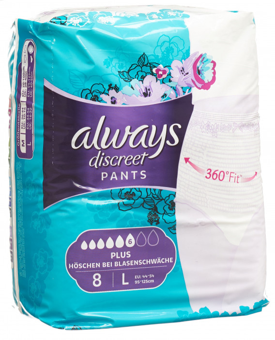 always Discreet Inkontinenz Pants L Plus 8 Stk