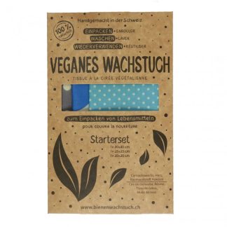 RapNika Veganes Wachstuch Starter-Set 1 x Mini 1 x Midi 1 x Maxi x 2Stk