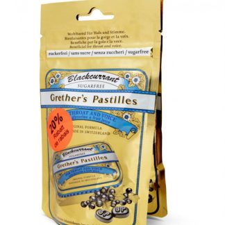 Grethers Blackcurrant Pastillen ohne Zucker DUO 2 Btl 100 g