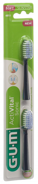 GUM ActiVital Sonic Ersatzköpfe schwarz 2 Stk