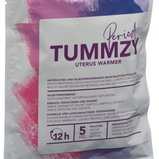 Tummzy Menstruations Pflaster 10x13cm selbstwärmend und natürlich Btl 5 Stk