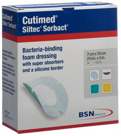 Cutimed Siltec Sorbact 7x10cm oval 10 Stk