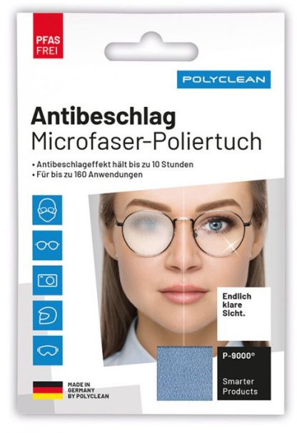 Polyclean Antibeschlag Microfaser Poliertuch 10 Stunden 160 Anwendungen x 3Stk