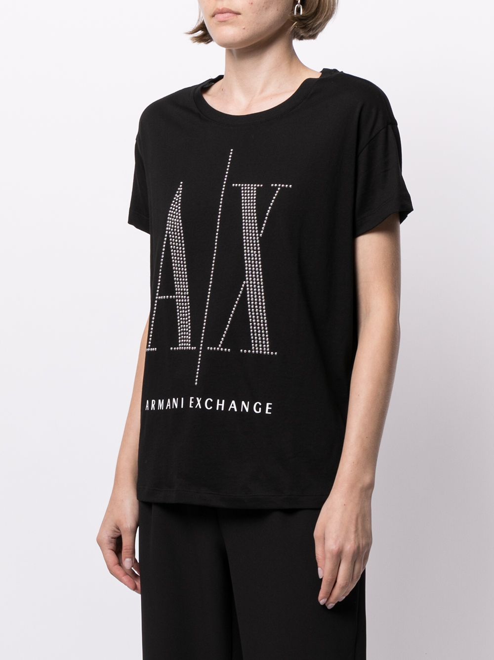 Armani Exchange sequin-logo T-shirt