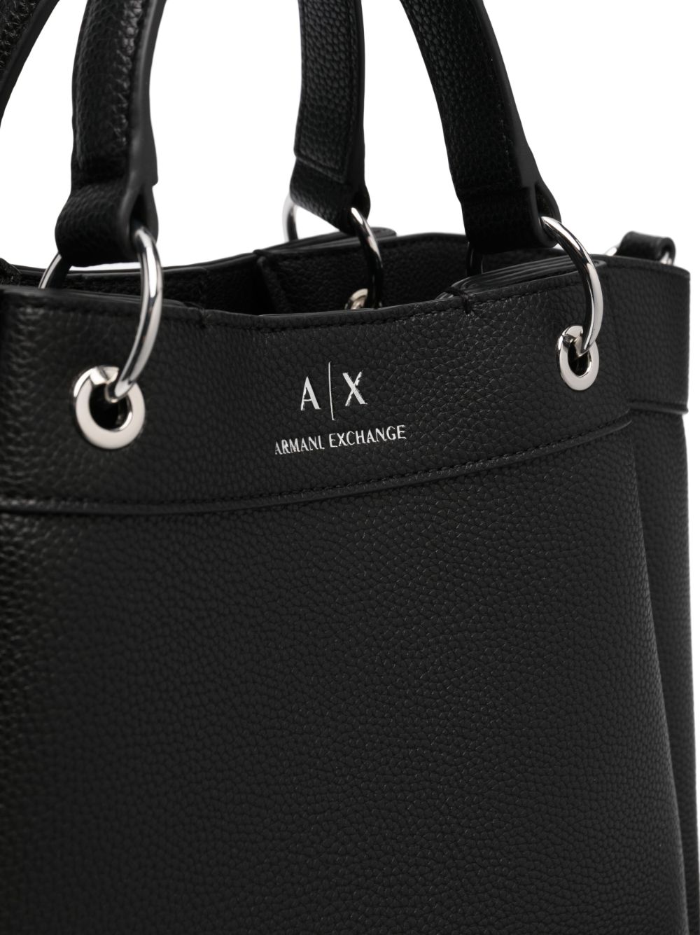 Armani Exchange logo-print leather tote