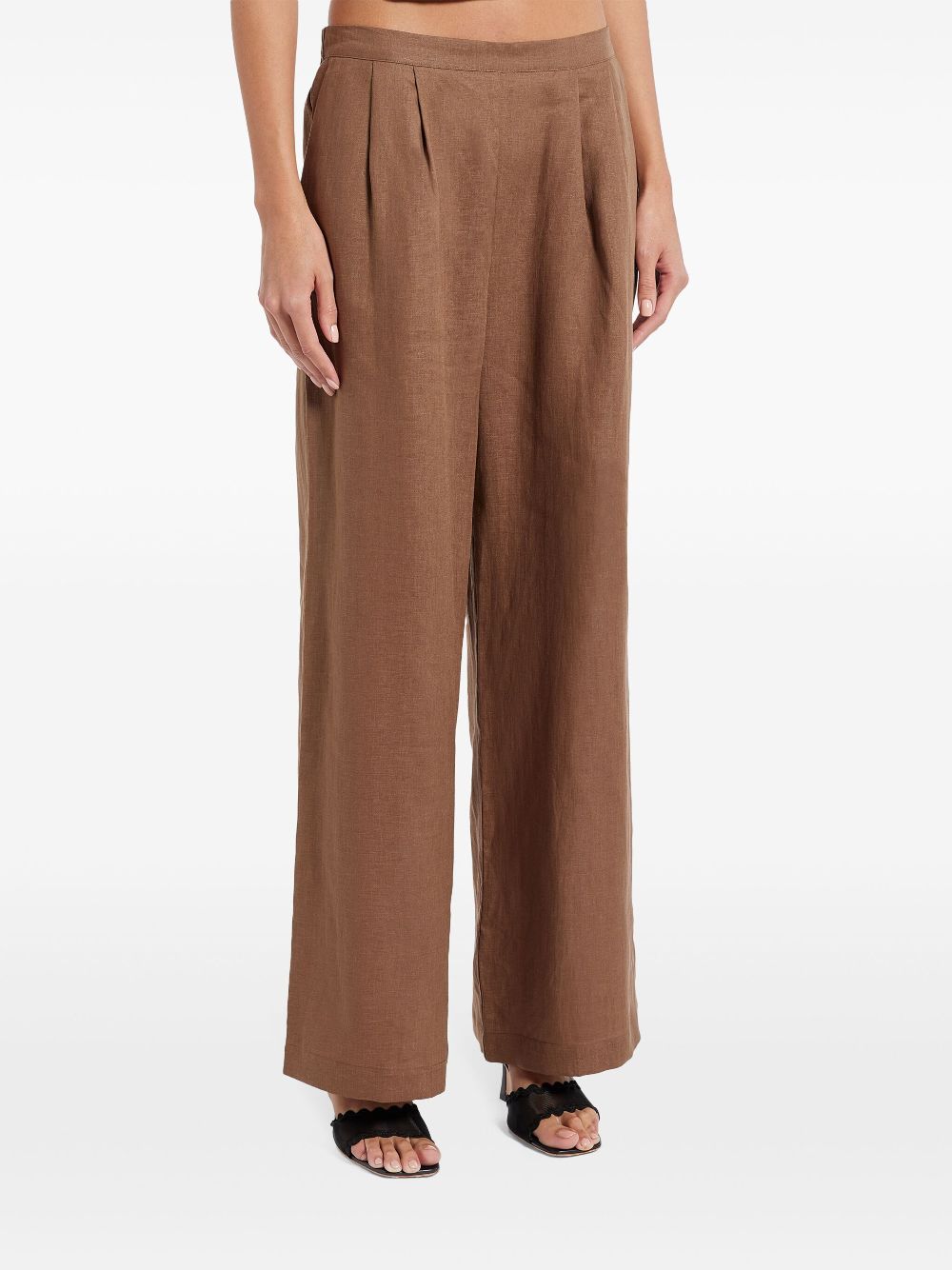 Asceno linen flared trousers
