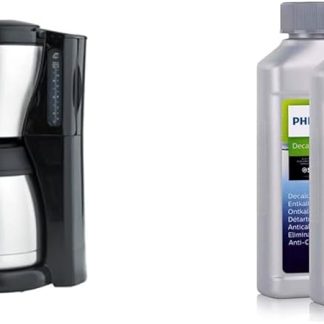 Philips Filter Coffee Maker - 1.2 Litre Thermos Flask & Philips Universal Liquid Descaler for Fully Automatic Coffee Machines, Value Pack, 0.5 Litres, 6 x 6 x 16 cm, Grey