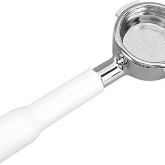 Coffee Filter Holder, 58 mm, E61, Single Layer Filter, Bottomless Handheld Portafilter for Home Cafe, Aluminium Alloy Portafilter for Coffee Machines (C2White)