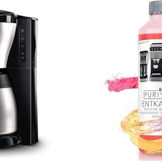 Philips Filter Coffee Machine - 1.2 Litre Thermos Flask & Puritita Universal Descaler Coffee Machine (750 ml) Descaler Coffee Machine for All Popular Brands - 1 Bottle