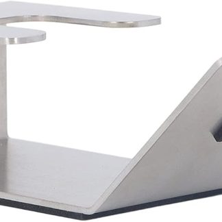 Topyond Stainless Steel Coffee Portafilter Stand - Bottomless Coffee Portafilter Holder with Single and Double Spout in Silver - Essential Accessory for Espresso Lovers and Baristas