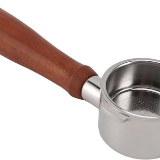 Leapiture 51 mm 2-Ohr-Kaffeemaschinen-Siebträger, bodenloser Kaffeefilter mit Hand, Edelstahl-Kaffeebereiter-Werkzeug für Zuhause, Küche, Café