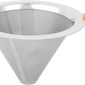 Coffee Machine Dropper Filter, Stainless Steel Coffee Funnel, Double Filter, Coffee Dripper, Coffee Machine Drip Filter, Suitable for 1-2 People (Orange)