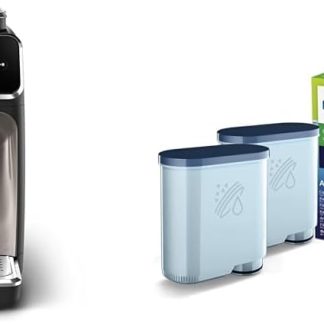 Philips 3300 Series Fully Automatic Espresso Machine - 6 Drinks & Philips AquaClean Limescale and Water Filter for Espresso Machine, No Descaling up to 5000 Cups, Double Pack