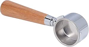 Bodenloser Siebträger Ultrafeine Filtration Professioneller Siebträgerhalter mit Edelstahlgriff für Expobar Bodenloser Siebträger (51 Buche B-Profil)