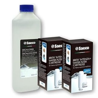 Saeco Descaler Concentrate Big Pack – 1 x 500 ml + 2 Pieces Saeco Brita Intenza Water Filter