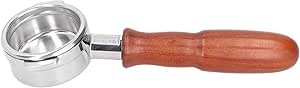 Bodenloser Siebträger, Kaffeefilterhalter, Kaffeegriff aus Holz, Edelstahl-Tassenfilterkorb Für Espressomaschine, 58 Mm