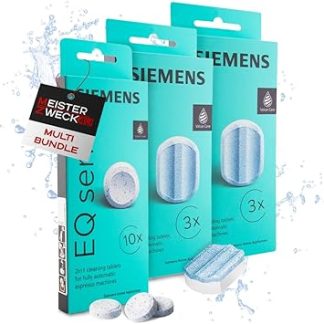 MEISTERZWECK4U - Siemens 10x Cleaning Tablets & 6x Descaling Tablets for EQ Series Fully Automatic Coffee Machines - Cleaning Coffee Machine - Removes Coffee Oils from the Brewing Unit, Removes