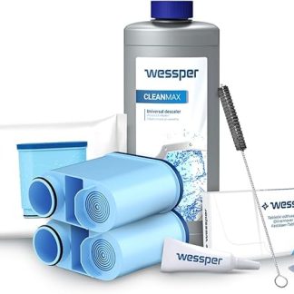 Wessper All-round care set for Philips & Saeco fully automatic coffee machines (2x AquaClean filters, compatible with CA6903, descaler 500 ml, 10 x 2g cleaning tablets, cleaning brush) - optimal care