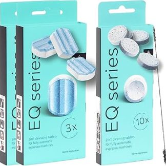 Manufacturer's Accessories Cleaning / Care Set for EQ Fully Automatic Coffee Machines, 1 x 10 Cleaning Tablets TZ80001 + 2 x 3 Descaling Tablets TZ80002 + 1 x Cleaning Brush