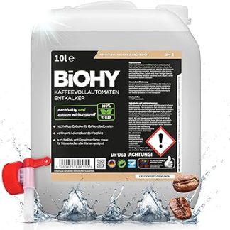 BiOHY Fully Automatic Coffee Machine Descaler (10 Litre Canister) + Outlet Tap | Liquid Descaler for Coffee Machines & Kettles | Effective Limescale Remover for All Brands | Compatible with All Devices