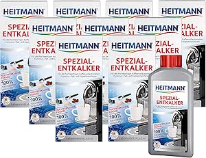 Heitmann Fully Automatic Coffee Machines Descaler: Limescale Remover for Coffee Machines, Espresso Machines, Pad Machines, 10 x 250 ml